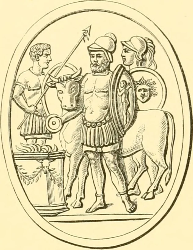 An illustration from Antique gems and rings, 1872, leaf 178