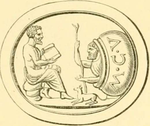An illustration from Antique gems and rings, 1872, leaf 180