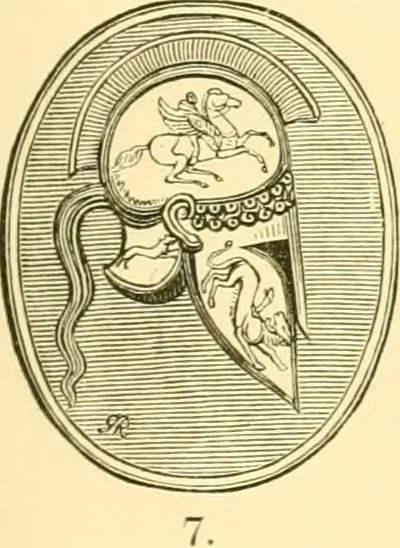 An illustration from Antique gems and rings, 1872, leaf 182