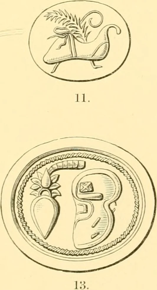 An illustration from Antique gems and rings, 1872, leaf 182