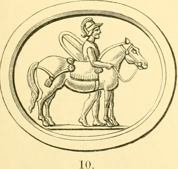 An illustration from Antique gems and rings, 1872, leaf 184