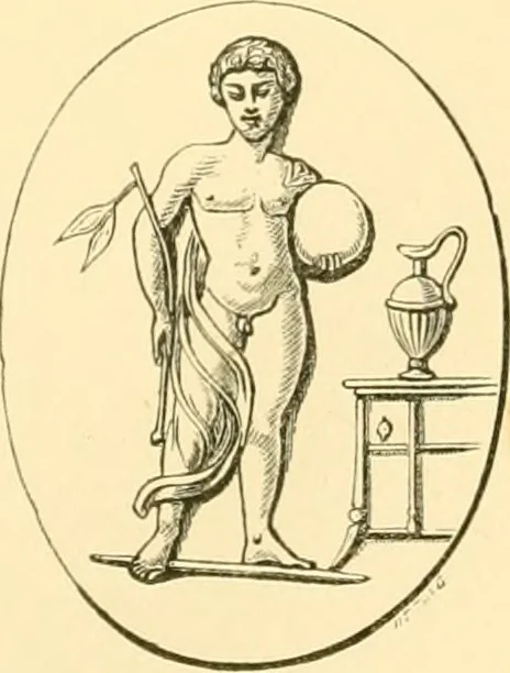 An illustration from Antique gems and rings, 1872, leaf 184