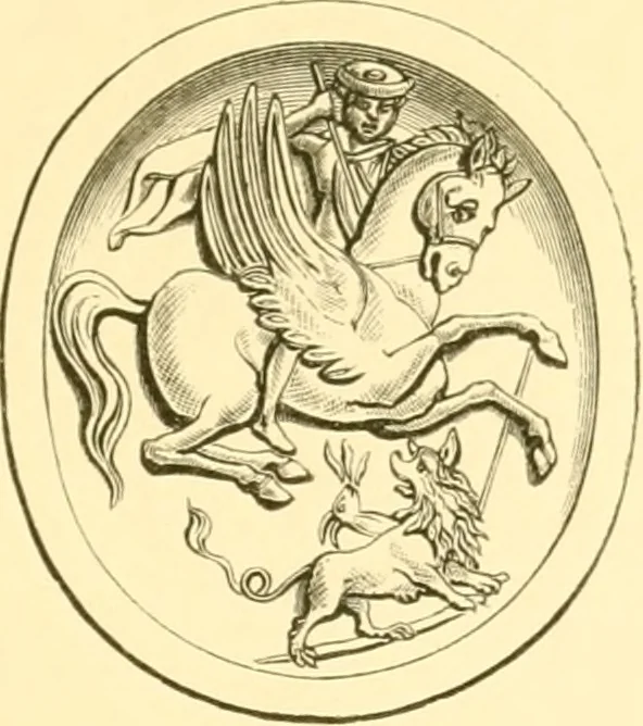 An illustration from Antique gems and rings, 1872, leaf 186