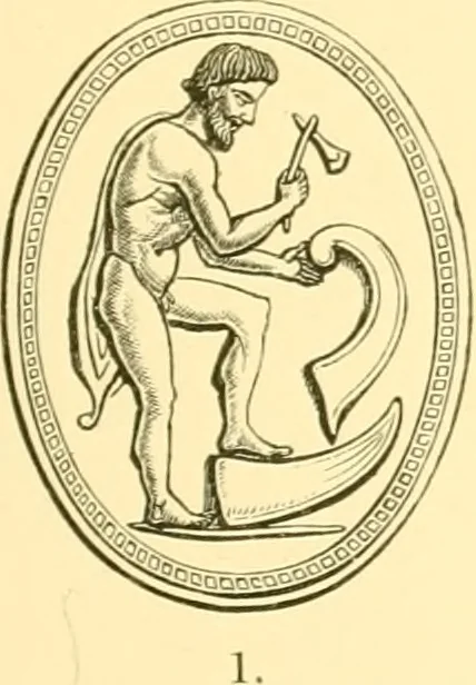 An illustration from Antique gems and rings, 1872, leaf 186