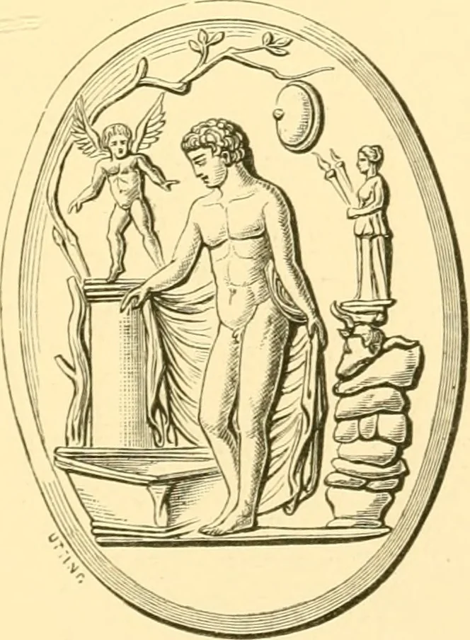 An illustration from Antique gems and rings, 1872, leaf 186