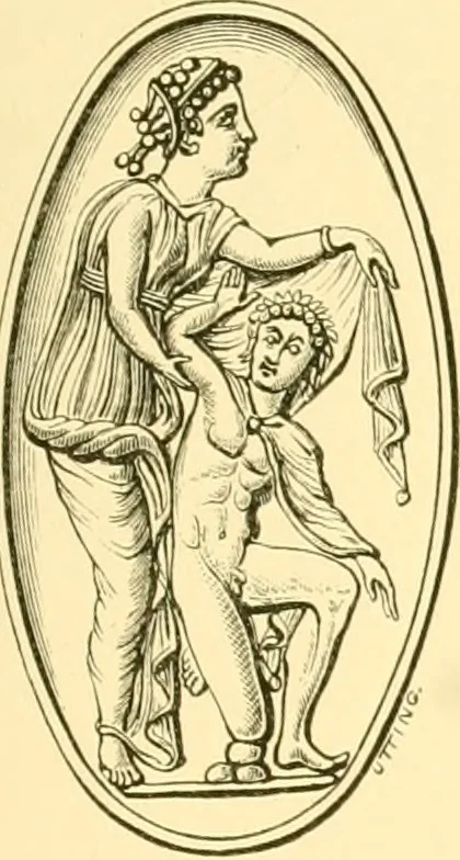 An illustration from Antique gems and rings, 1872, leaf 188