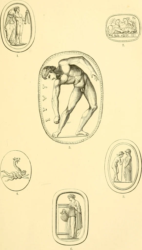 An illustration from Antique gems and rings, 1872, leaf 190