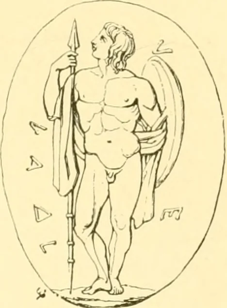 An illustration from Antique gems and rings, 1872, leaf 192