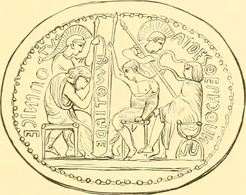 An illustration from Antique gems and rings, 1872, leaf 192