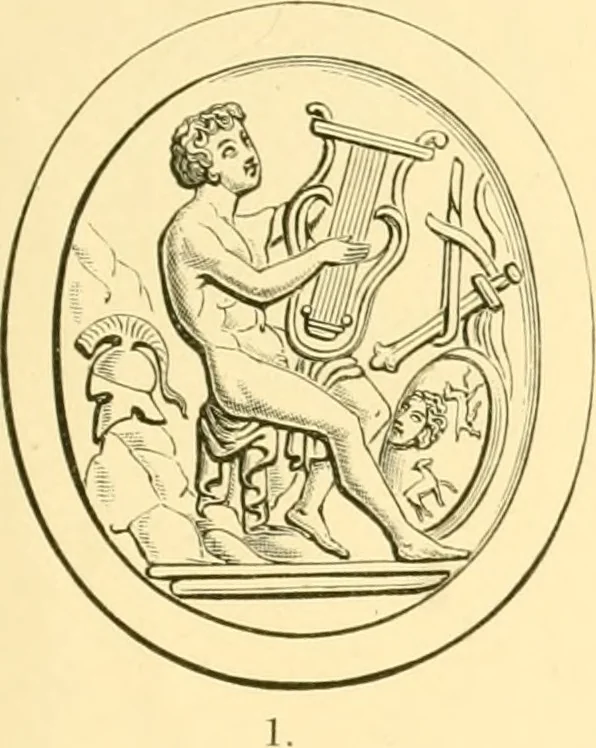 An illustration from Antique gems and rings, 1872, leaf 194