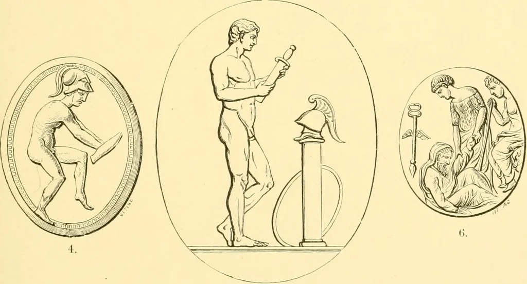 An illustration from Antique gems and rings, 1872, leaf 194