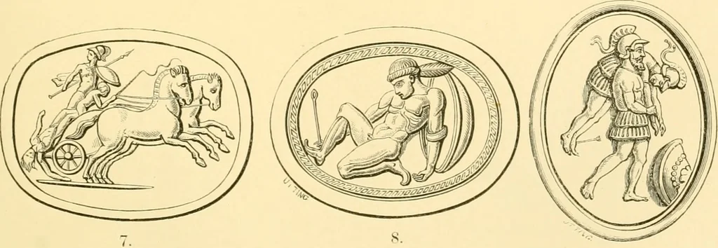 An illustration from Antique gems and rings, 1872, leaf 194