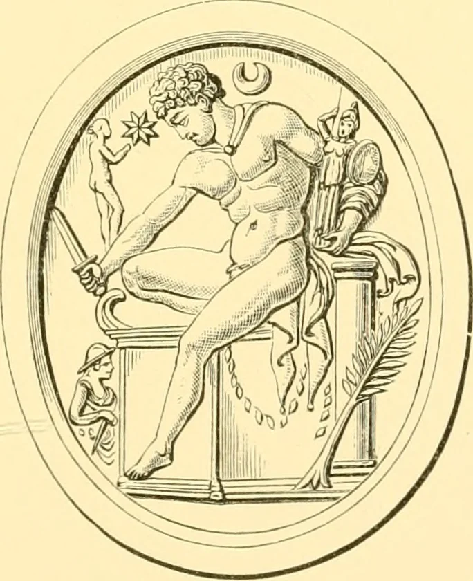 An illustration from Antique gems and rings, 1872, leaf 196