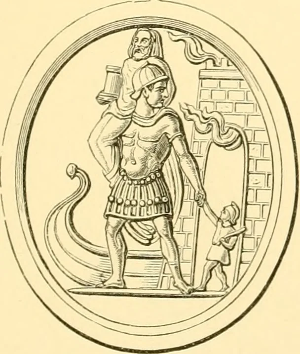 An illustration from Antique gems and rings, 1872, leaf 198