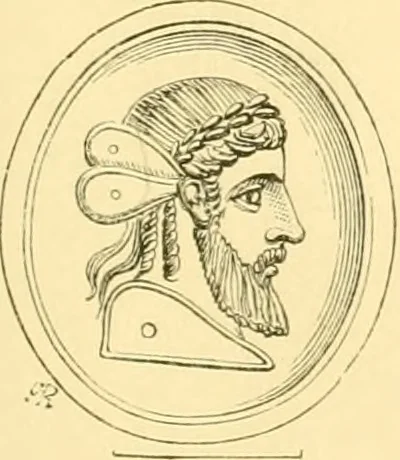 An illustration from Antique gems and rings, 1872, leaf 200
