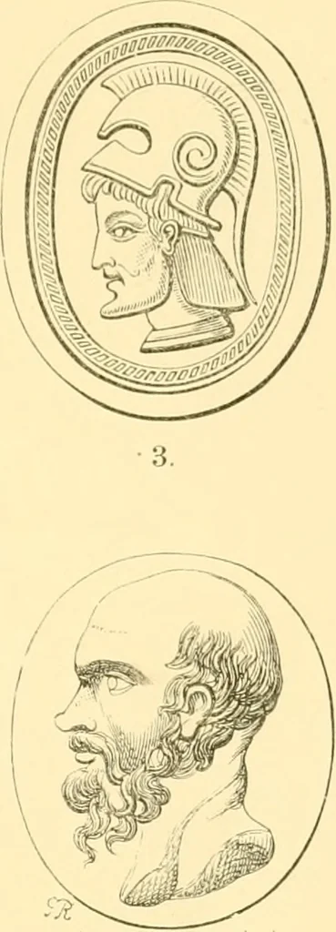 An illustration from Antique gems and rings, 1872, leaf 200