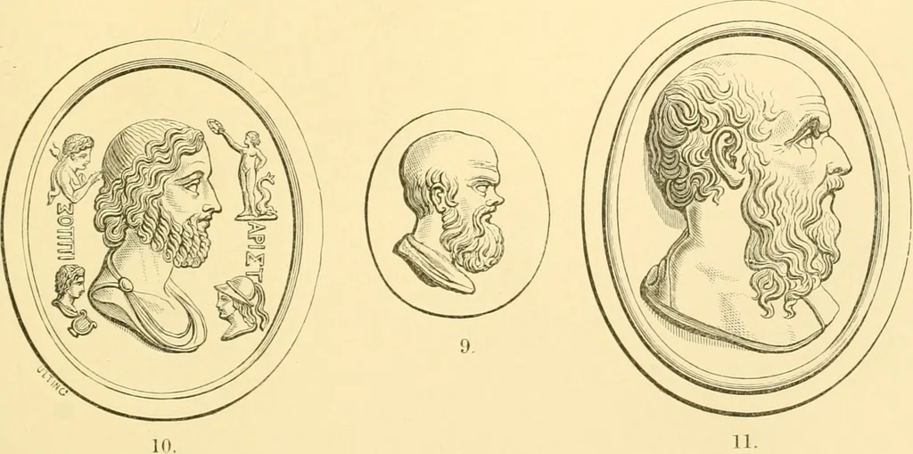 An illustration from Antique gems and rings, 1872, leaf 200