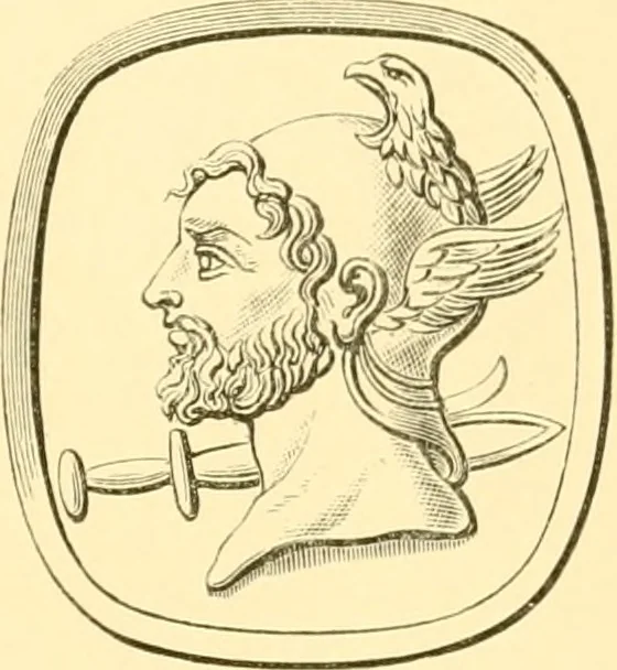 An illustration from Antique gems and rings, 1872, leaf 202