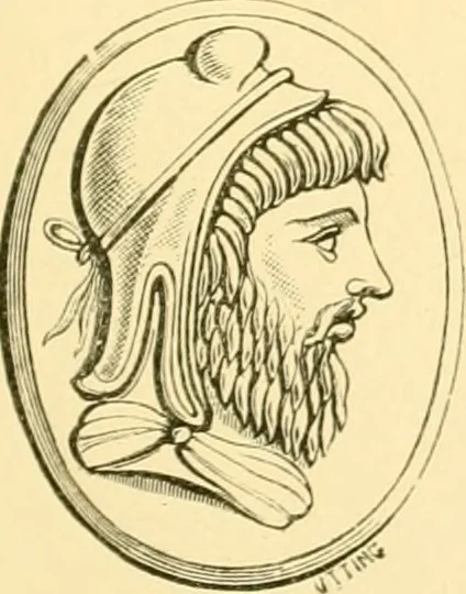 An illustration from Antique gems and rings, 1872, leaf 202