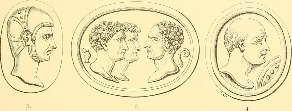 An illustration from Antique gems and rings, 1872, leaf 204