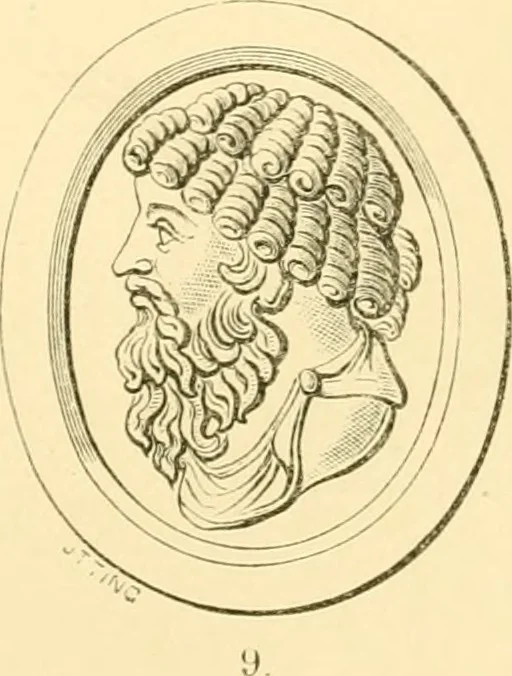 An illustration from Antique gems and rings, 1872, leaf 204