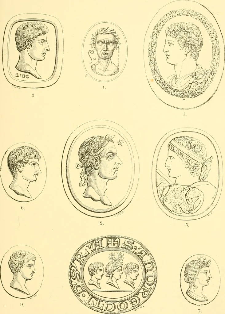An illustration from Antique gems and rings, 1872, leaf 206