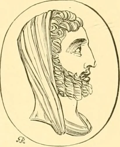 An illustration from Antique gems and rings, 1872, leaf 208