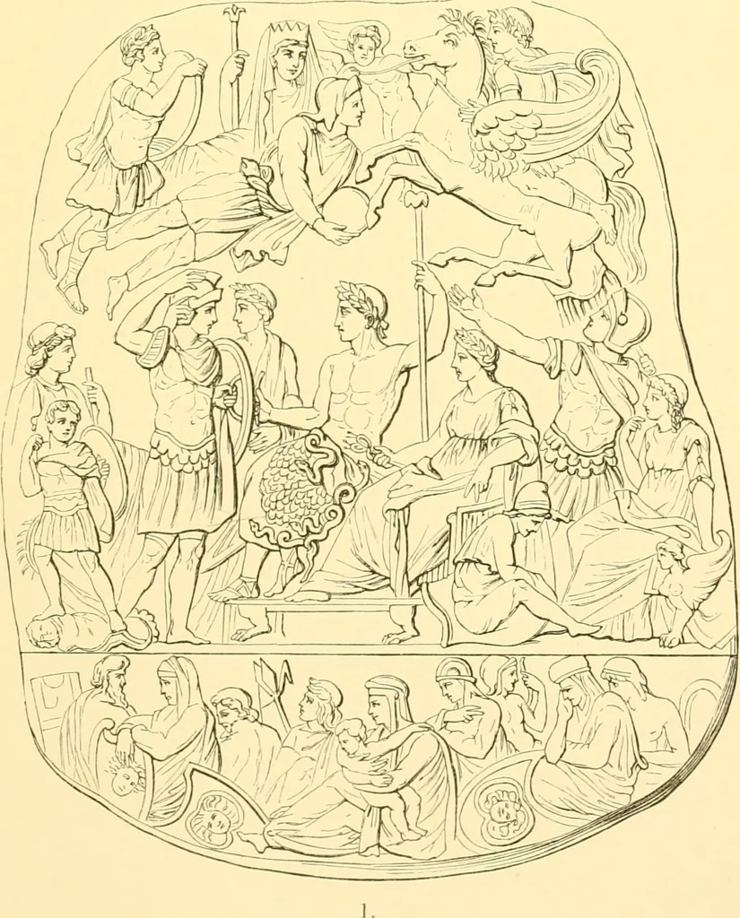 An illustration from Antique gems and rings, 1872, leaf 210