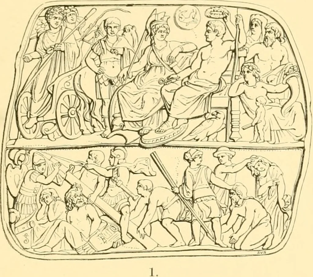 An illustration from Antique gems and rings, 1872, leaf 212