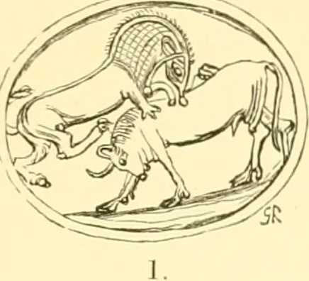 An illustration from Antique gems and rings, 1872, leaf 214