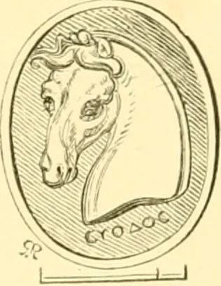 An illustration from Antique gems and rings, 1872, leaf 214