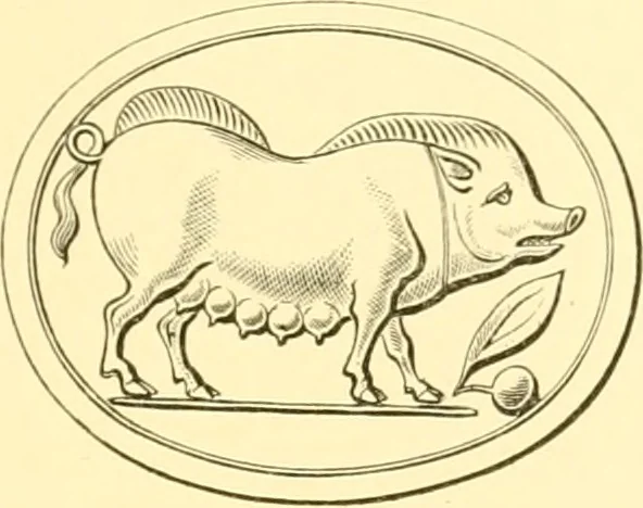 An illustration from Antique gems and rings, 1872, leaf 214
