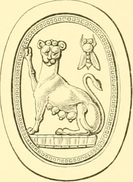 An illustration from Antique gems and rings, 1872, leaf 214