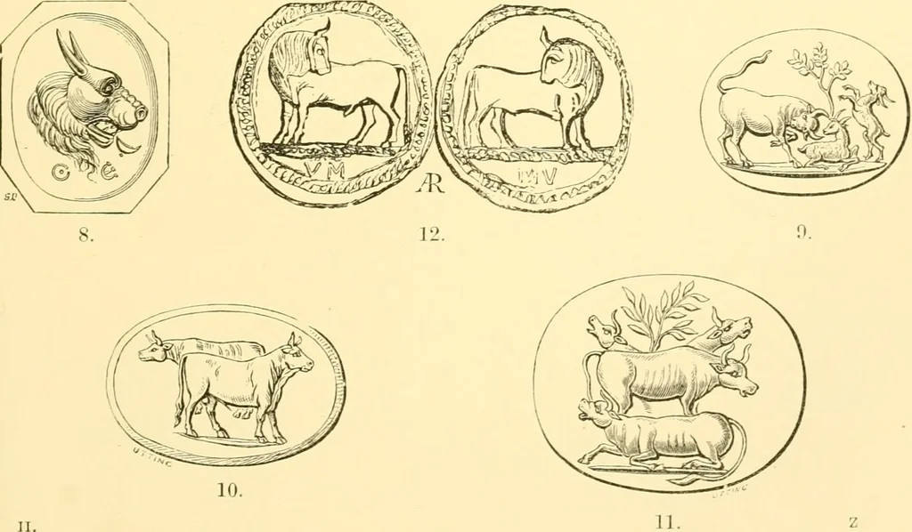 An illustration from Antique gems and rings, 1872, leaf 214