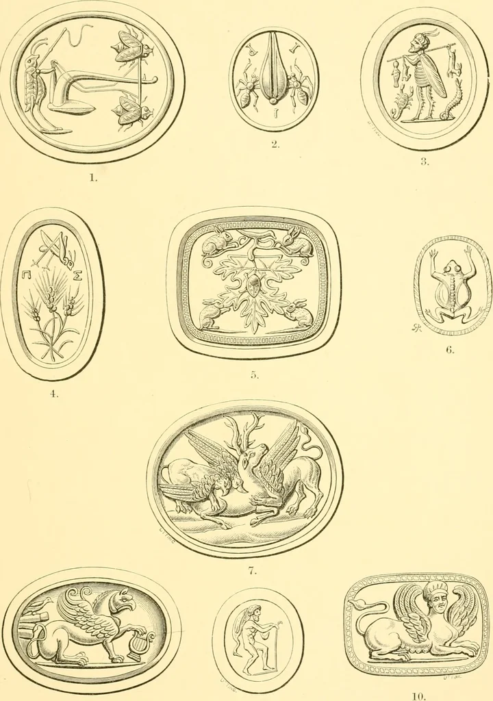 An illustration from Antique gems and rings, 1872, leaf 218