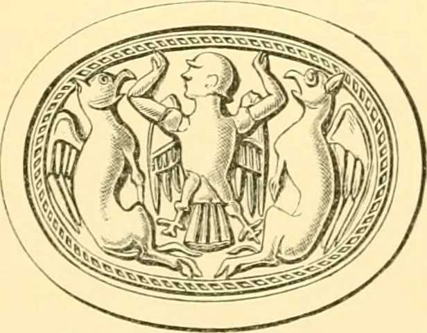 An illustration from Antique gems and rings, 1872, leaf 218