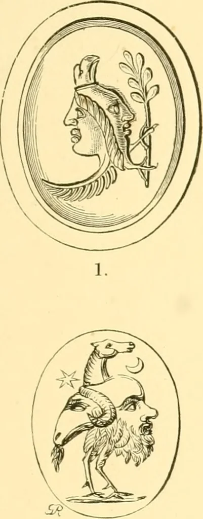 An illustration from Antique gems and rings, 1872, leaf 220