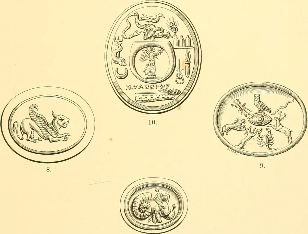 An illustration from Antique gems and rings, 1872, leaf 220