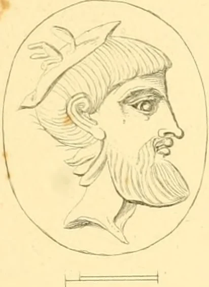An illustration from Antique gems and rings, 1872, leaf 222
