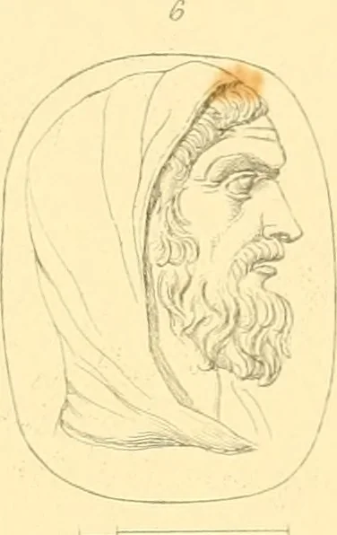 An illustration from Antique gems and rings, 1872, leaf 222