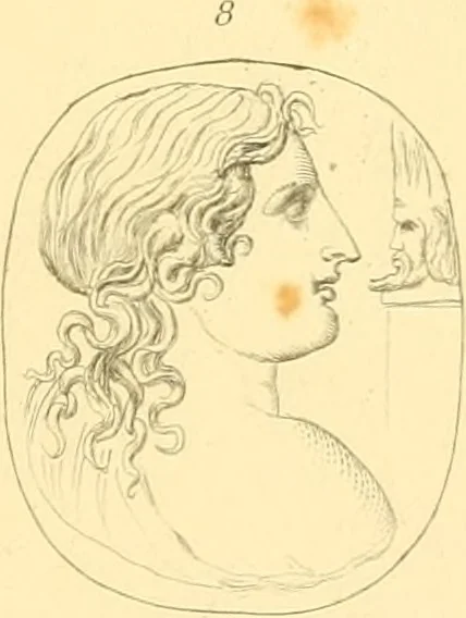 An illustration from Antique gems and rings, 1872, leaf 222