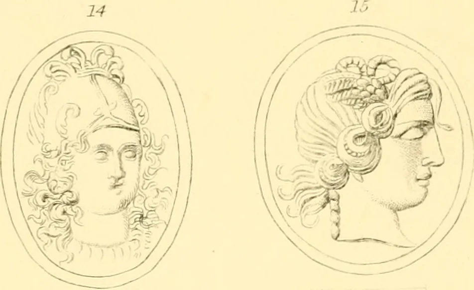 An illustration from Antique gems and rings, 1872, leaf 224