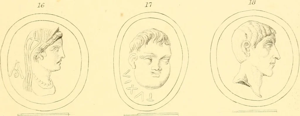 An illustration from Antique gems and rings, 1872, leaf 224