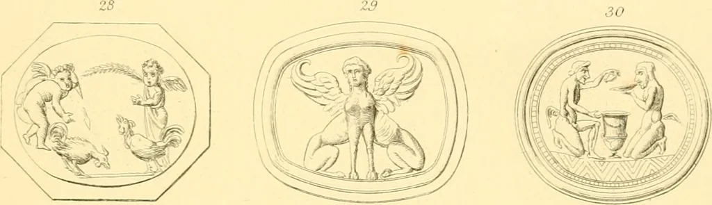 An illustration from Antique gems and rings, 1872, leaf 226