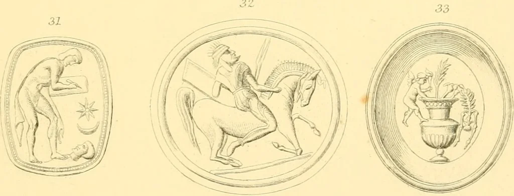 An illustration from Antique gems and rings, 1872, leaf 226