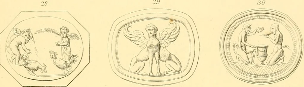 An illustration from Antique gems and rings, 1872, leaf 228