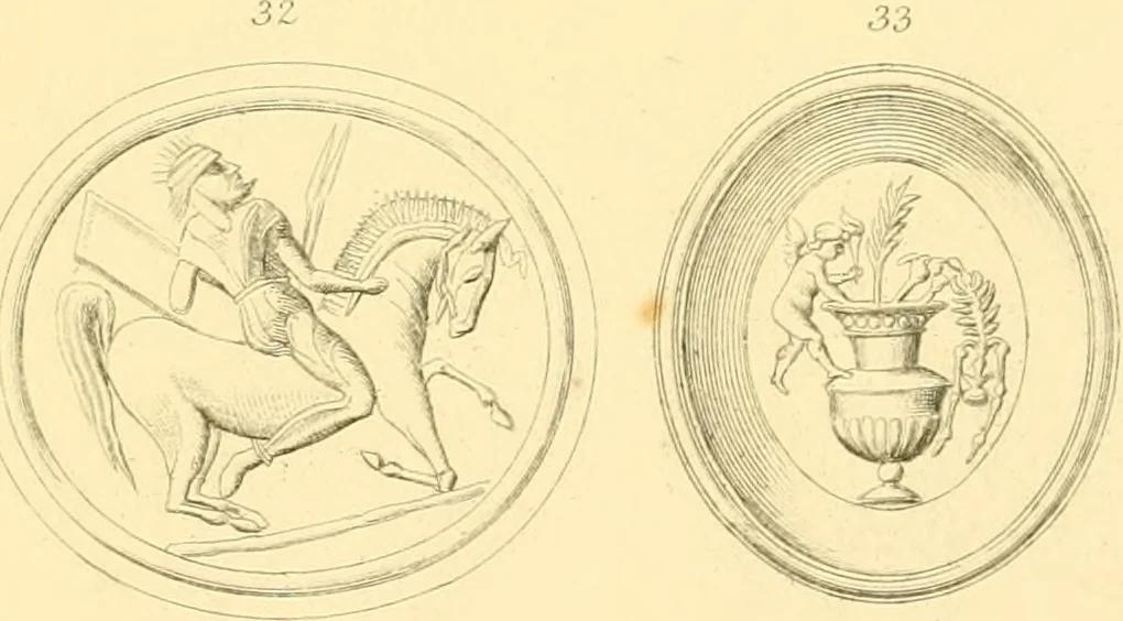 An illustration from Antique gems and rings, 1872, leaf 228