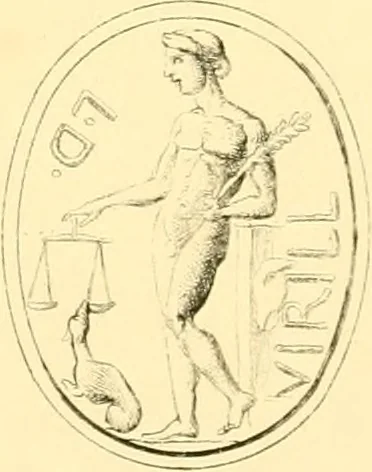 An illustration from Antique gems and rings, 1872, leaf 230