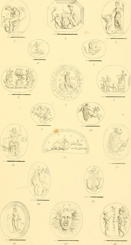 An illustration from Antique gems and rings, 1872, leaf 238