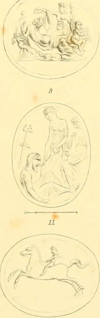 An illustration from Antique gems and rings, 1872, leaf 242